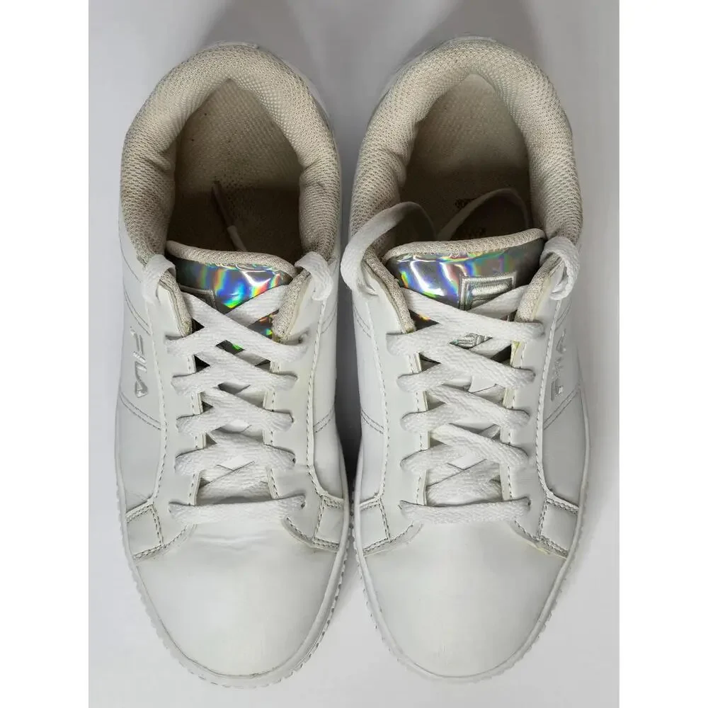 FILA WHITE LEATHER HOLOGRAPHIC PANACHE SNEAKERS SZ: 6.5 EUC‎ - Picture 5 of 6